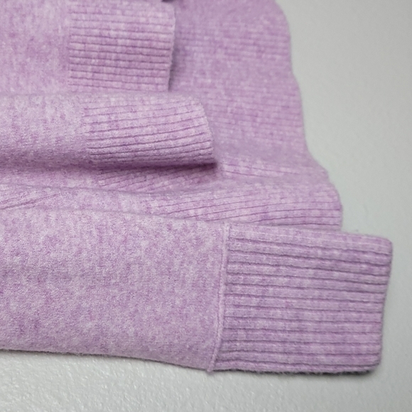 J Crew Supersoft Yarn V-neck Sweater Wool Alpaca Blend Ribbed Hem Hi-Lo Boxy Fit - Picture 5 of 10